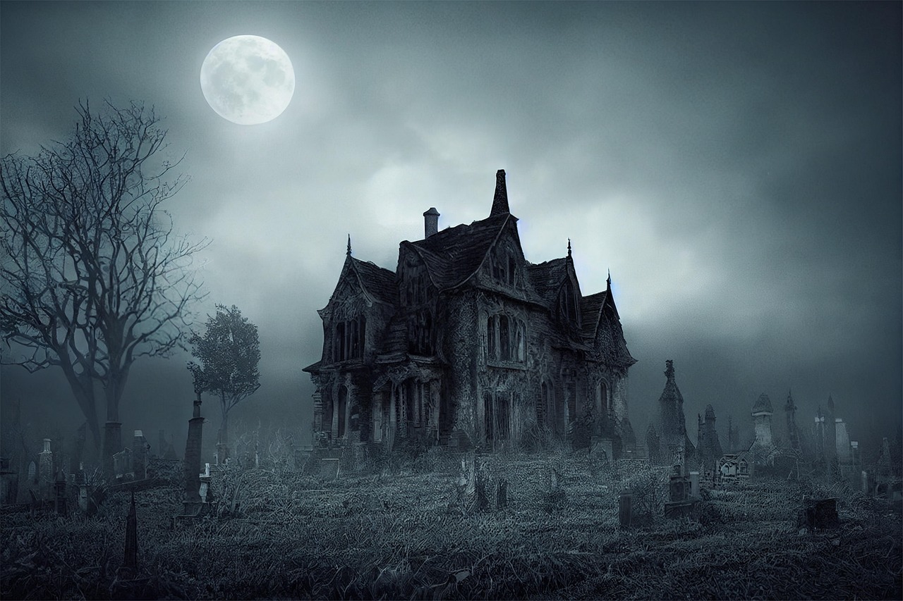 Halloween decor met slimme lichtstrips en duistere tinten.